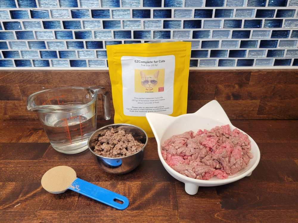 Cooked Meat Recipe (using EZComplete Fur Cats)