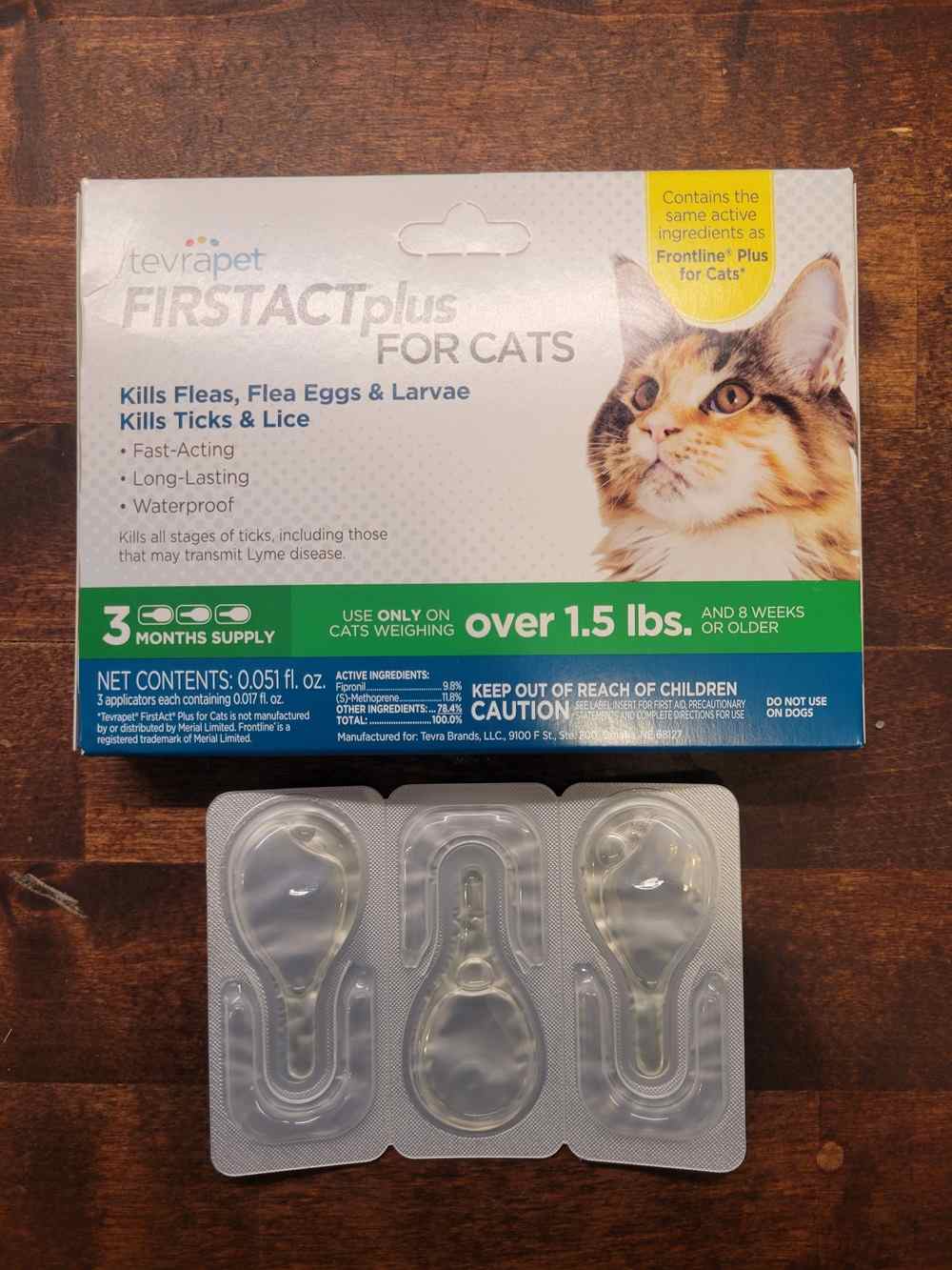 TevraPet FirstAct Plus Flea & Tick Treatment for Cats